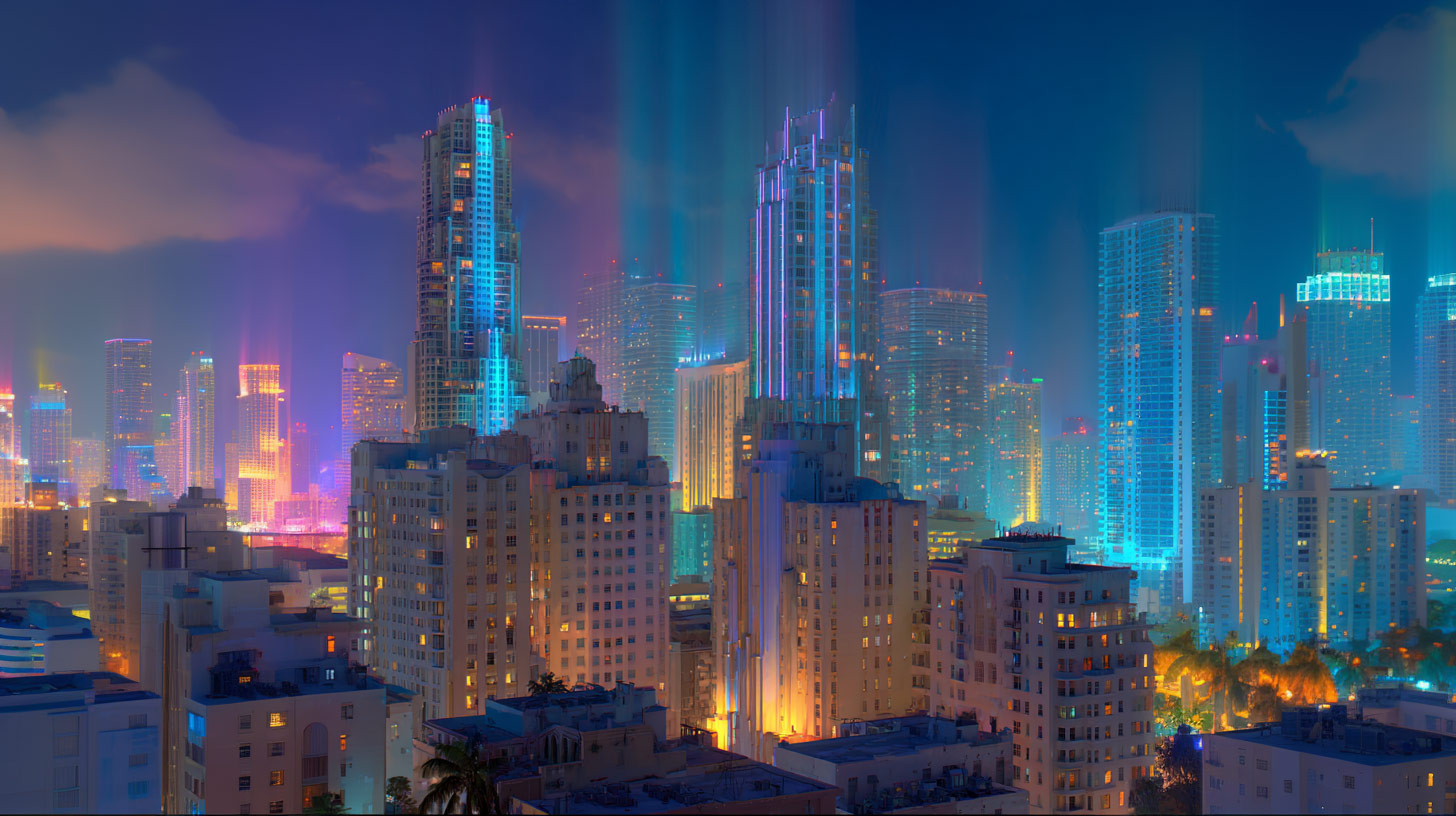 Miami is lights up at night making for one heck of a shore excursion.